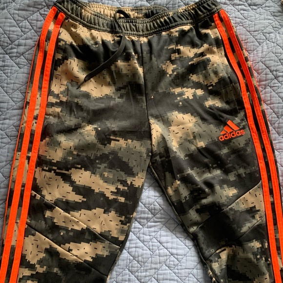 camo pants orange stripe